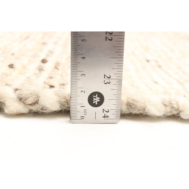 ECARPETGALLERY Braid weave Sienna Beige Wool Rug - 5'1 x 8'0