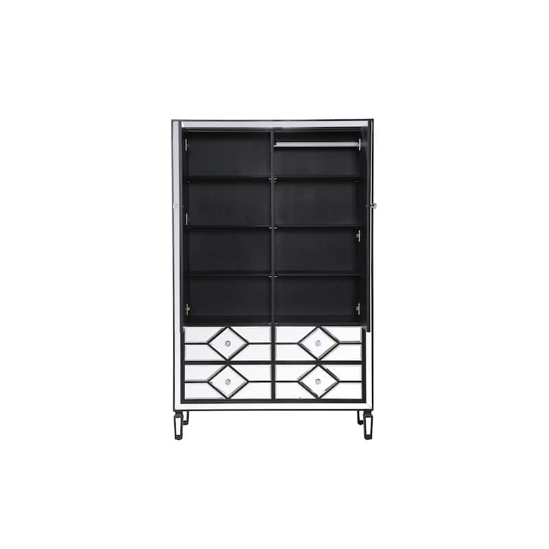 Mirrored Armoire with Drawers