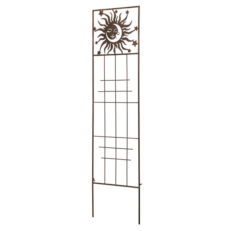 Glitzhome 48"H Metal Sun Garden Trellis Plant Climbing Stakes