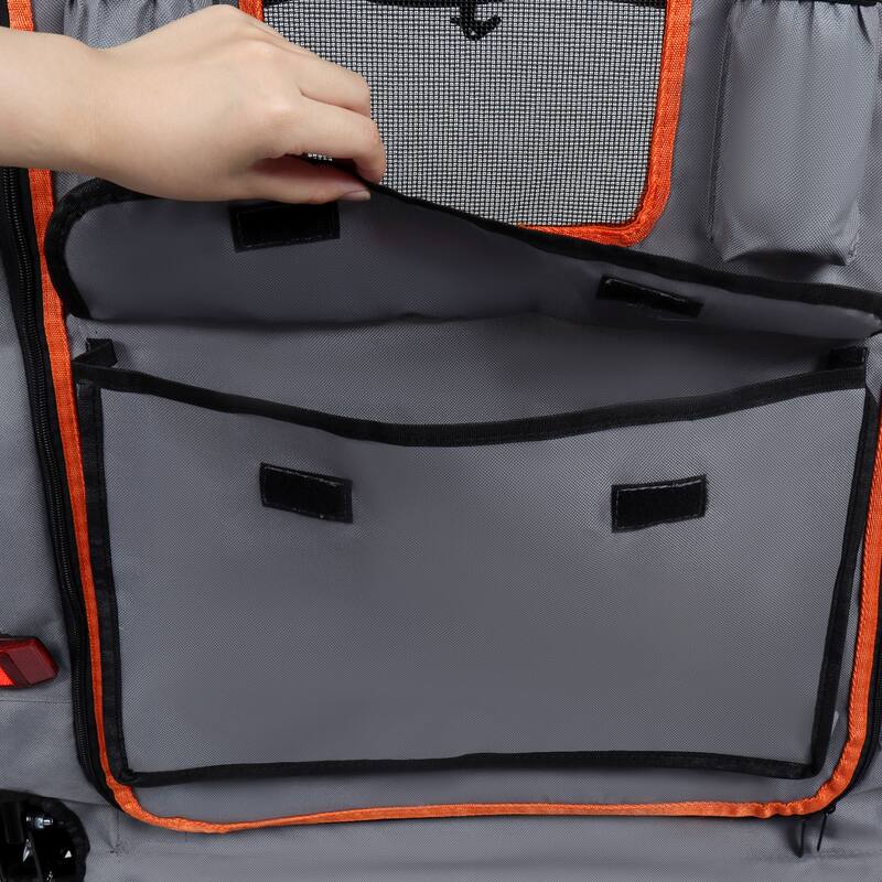 2-In-1 Bike Trailer & Push Cart For Pets-Quick Release Wheel,Pockets And Storage Bag,Holds Pets Up To 88 Lbs