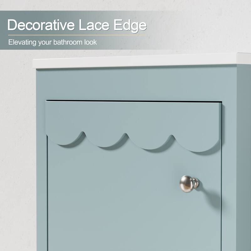 Lace Trim Freestanding Bathroom Vanity Set - Perfect for Bathrooms