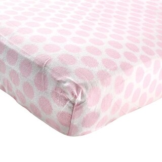 Luvable Friends Baby Girl Fitted Crib Sheet, Pink Dot, One Size - Pink Dot - One Size