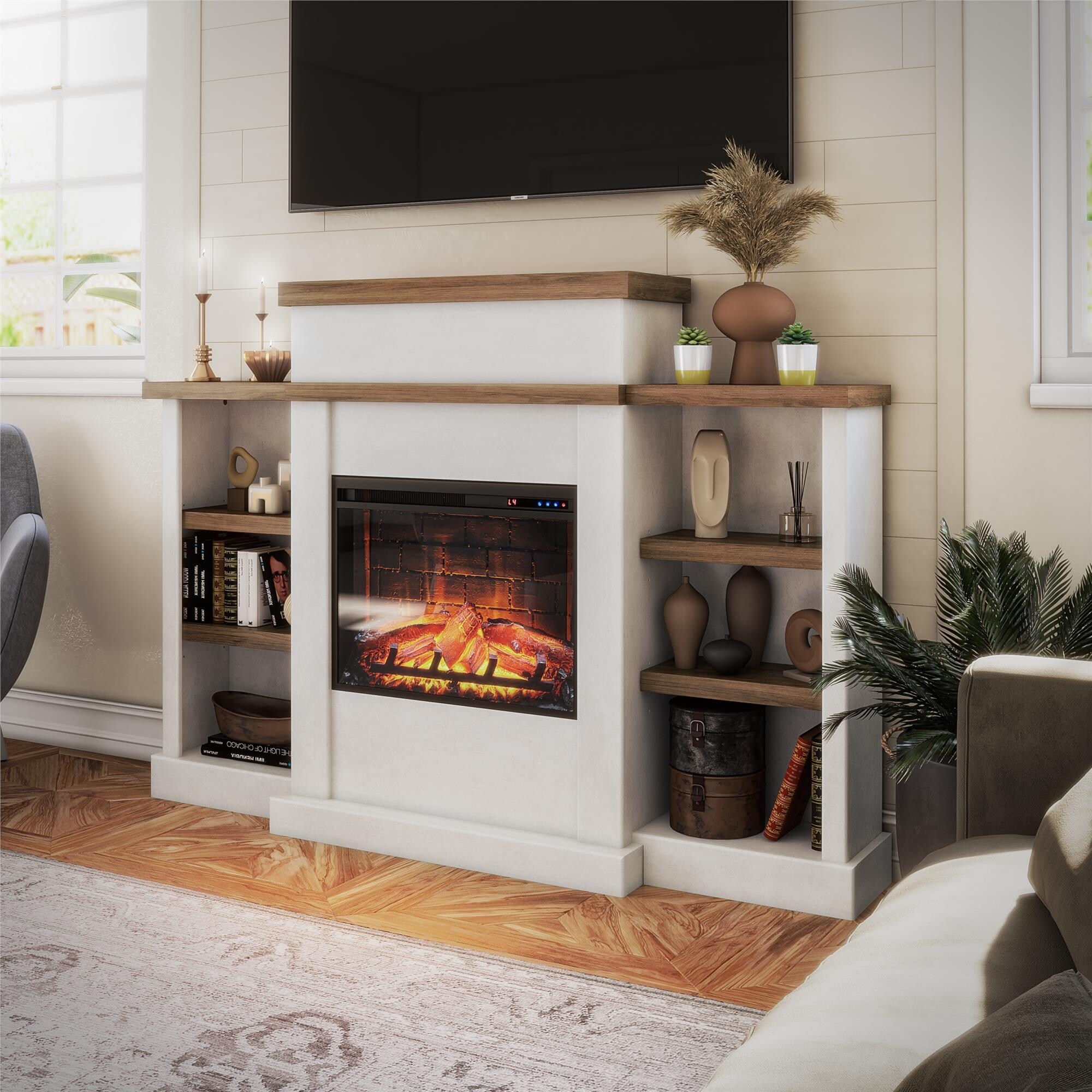 Ameriwood home top fireplace tv stand