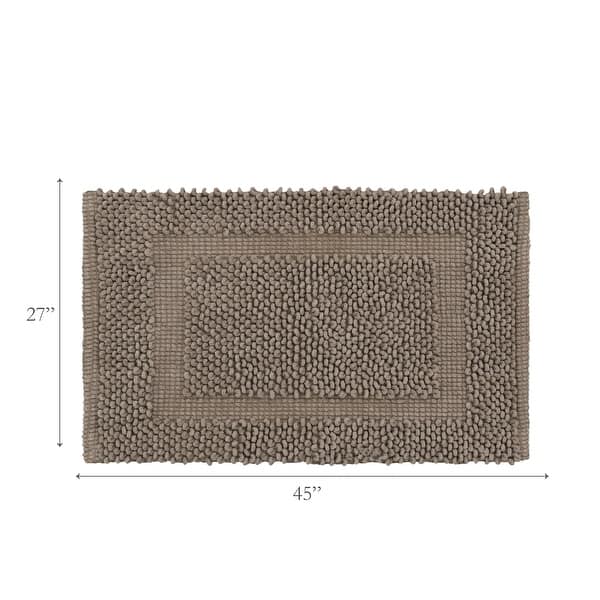 dimension image slide 2 of 30, Sophie Border Ultra-plush Chenille Non-Slip Cotton Bath Mat