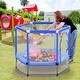 preview thumbnail 2 of 3, 55'' Toddlers Trampoline with Safety Enclosure Net and Balls, Indoor Outdoor Mini Trampoline for Kids