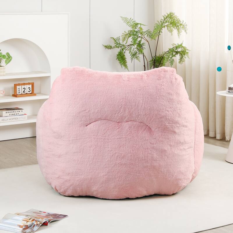 Oversized Memory Foam Bean Bag Chair Lazy Sofa with Armrests and Removable Cover for Living Room Bedroom