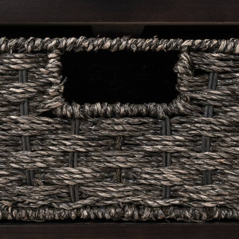 Storage Bench with Removable Basket Cushion and 2 Drawers