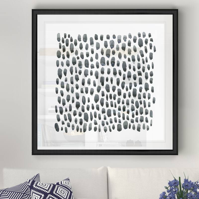 Blue Grey Tessera II -Black Framed Print
