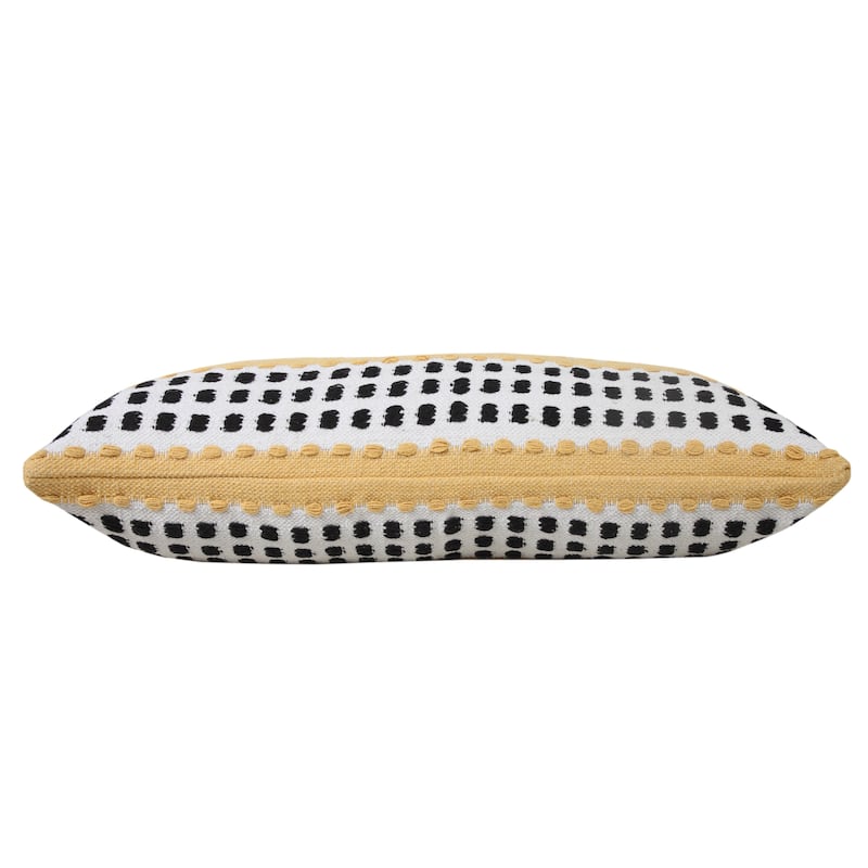 Sevita Industrial Woven Dash Grid Striped Throw Pillow