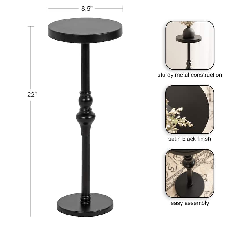 Kate and Laurel Stratton Rustic Pedestal Table - 12x12x26