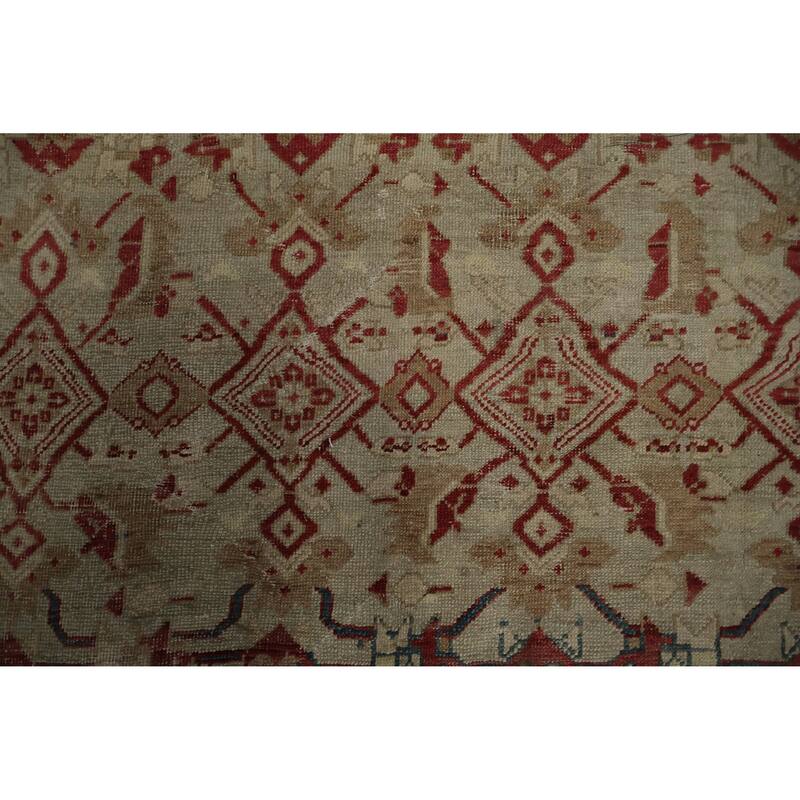 Hand Knotted Oriental 100% Wool Carpet Traditional Floral Beige & Ivories Sultanabad (Ziegler) Area Rug - 11' 0'' X 9' 1''