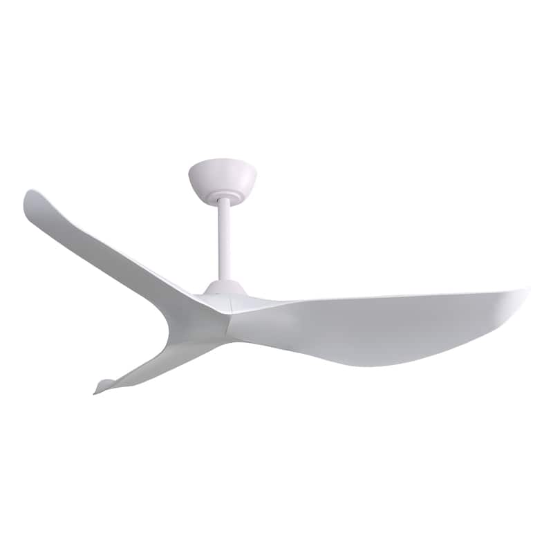 52 Inch Indoor Ceiling Fan With 6 Speed Remote 3 ABS Blade Reversible DC Motor White For Living Room - White