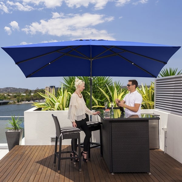 costway 10ft patio offset cantilever umbrella 360 degree tilt aluminum 10 FT Square Large Outdoor for Pool Deck Backyard The gliding handle and simple tilting system allow you to adjust the umbrella at any angle Costway 10FT Patio Offset Umbrella
