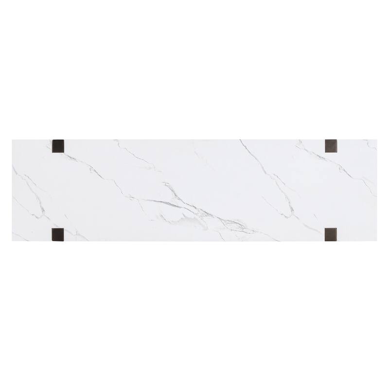 Elegant Console Table with Marble-Effect Top and Versatile Storage Solutions for Entryway and Living Room