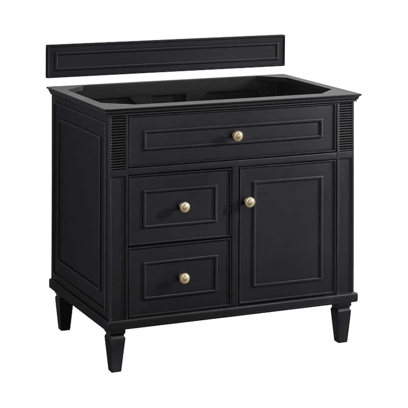 James Martin Vanities 424-V36 Lorelai 36" Single Basin Wood Vanity - Black Onyx - Anthracite Finish