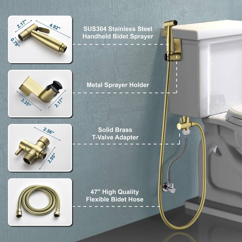 Handheld Bidet Sprayer Stainless Steel Bidet Hand Held Sprayer for Toilet Shattaf Toilet Attachment