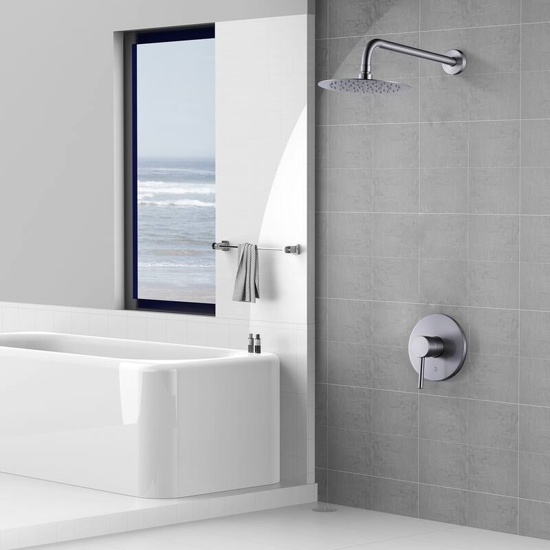 WOWOW Single Handle 5-Spray Patterns Shower Faucet with Valve