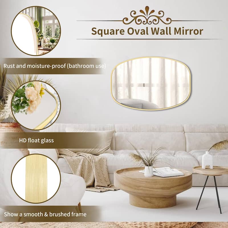 2 Pack Oval Mirror Vanity Decorative Wall Mirror
