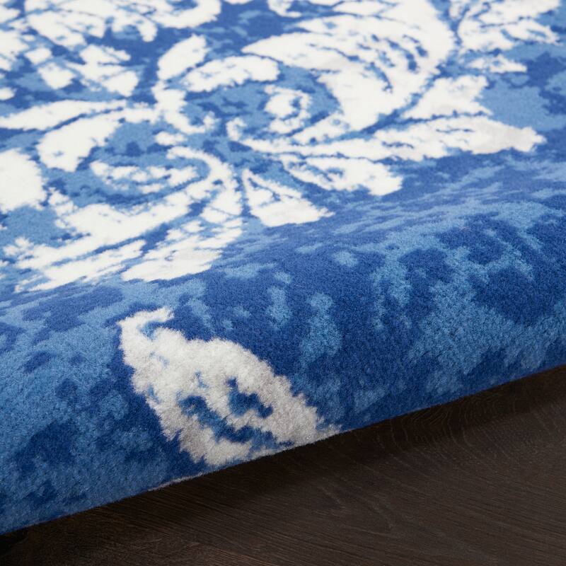 Nourison Whimsicle French Country Botanical Ivory Navy Area Rug