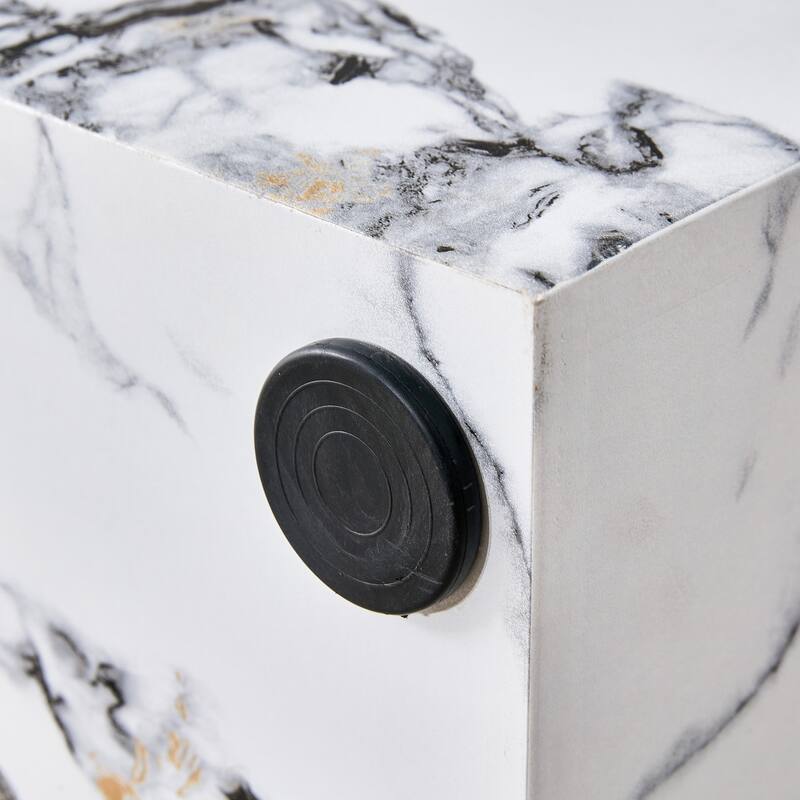 Marble Pattern Coffee Table Dining Table with Layer Waterproof, Accent Table End Table with Easy Assembly