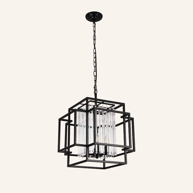 4-Light Geometric Chandelier - N/A