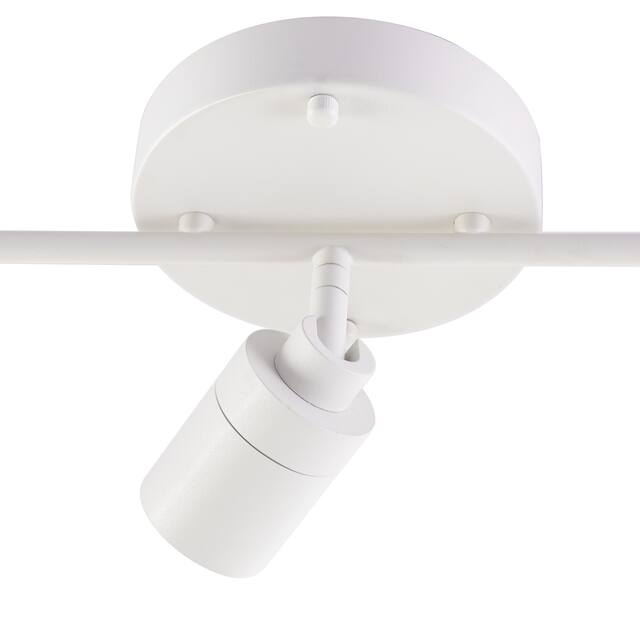 VidaLite Modern LED Track Light, 7W Five Bulb Fixed Rail with Rotating Heads, 3000K, 2450 Lumens, Sand White