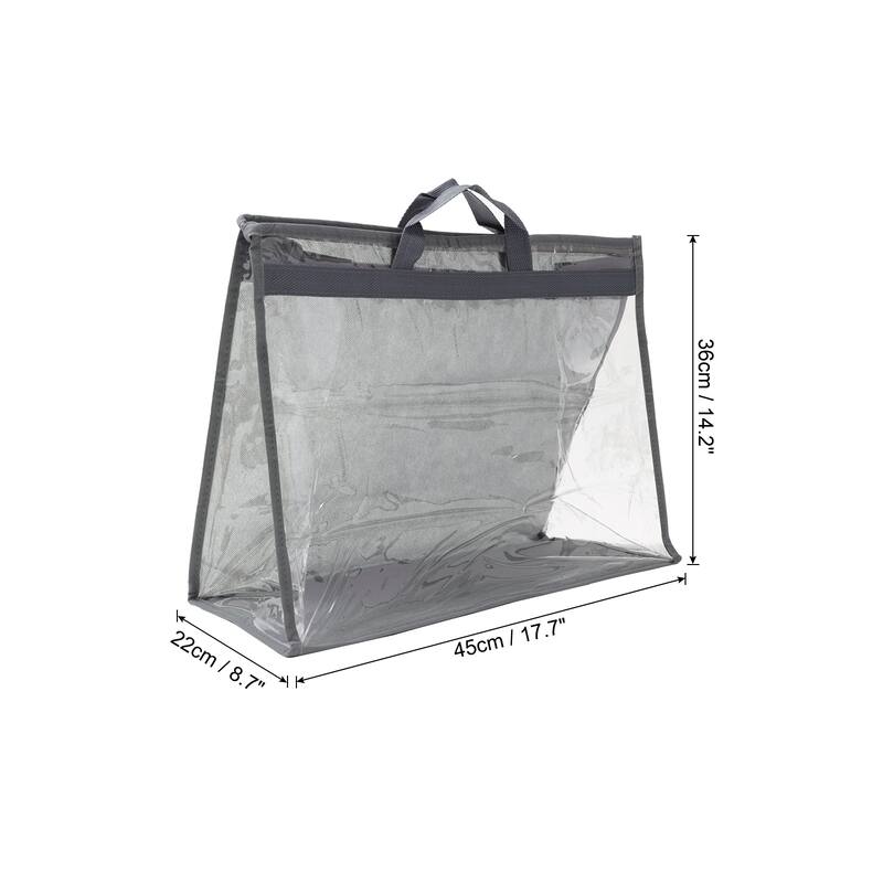 Handbag Dust Bags, Purse Storage Organizer PVC Dustproof Handbag Cover - Gray - XL