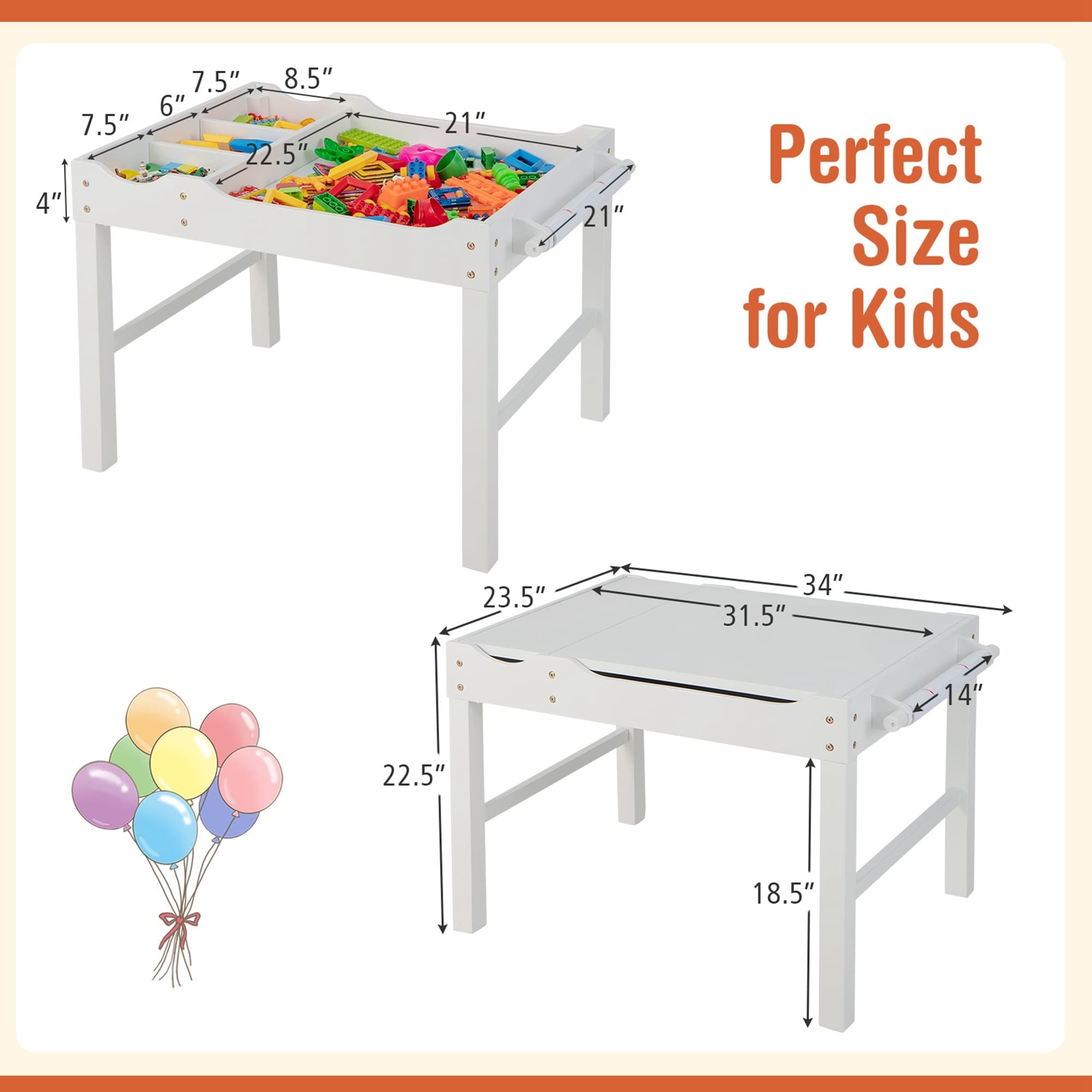 Kids Multi Activity Play Table Wooden Building Block Desk w Paper Roll On Sale Bed Bath Beyond 38352117
