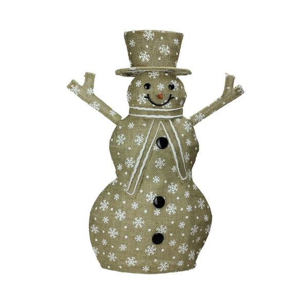 Shop 24 Brown And White Lighted Snowflake Standing Snowman