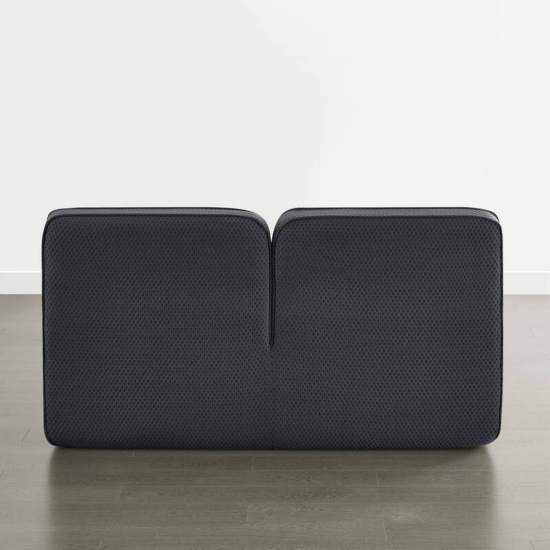 Spruce & Spring Modern All-in-One Queen Upholstered Bed, No-Assembly Foam Bed for Small Spaces