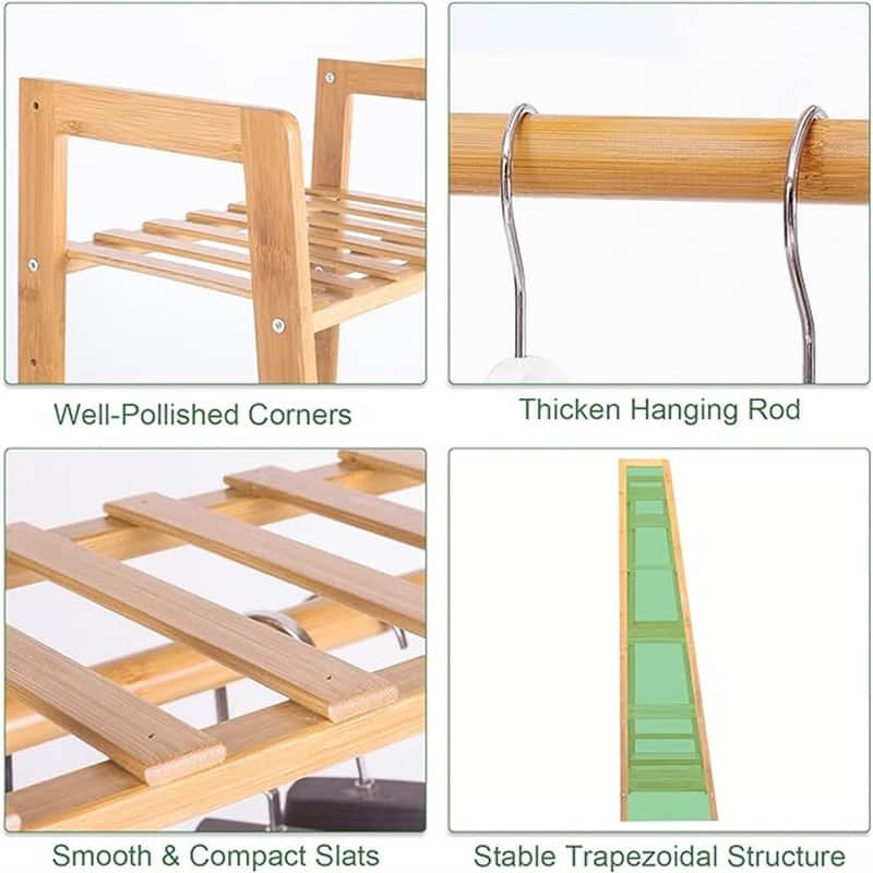 Clothes Rack with 7 Tier Storage Shelves - 15.2"D x 31.7"W x55.1"H