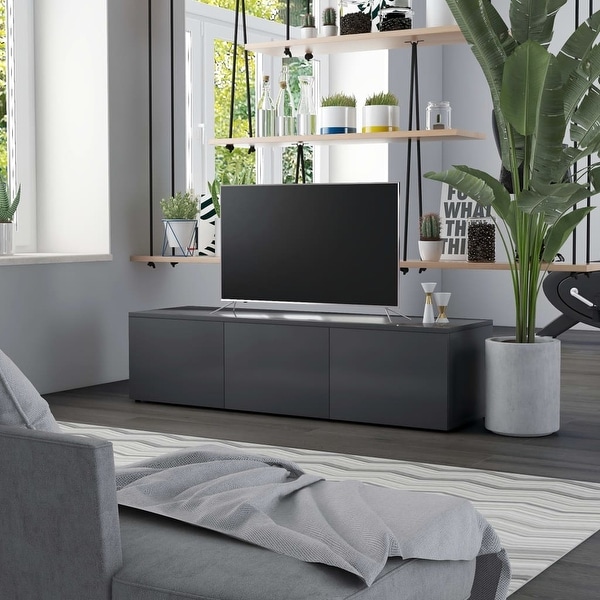 Details about   vidaXL TV Cabinet Gray 47.2"x11.8"x13.9" Chipboard 