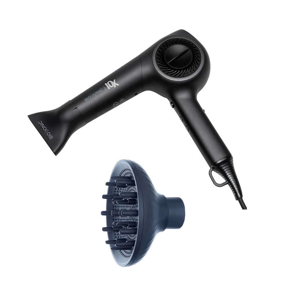 Bio Ionic 10X Pro UltraLight Speed Dryer with additional Universal Diffuser attachement New and Improved Model