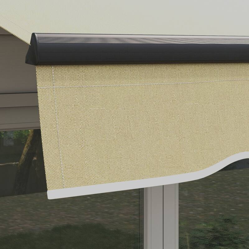 8' x 6.5' Manual Retractable Patio Awning with UV-Resistant Fabric & Adjustable Tilt for Deck, Balcony or Yard