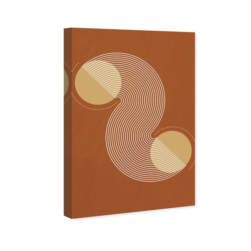 Wynwood Studio Canvas Abstract Graphic Planets Moving Brown and Modern & Contemporary Wall Art Canvas Print