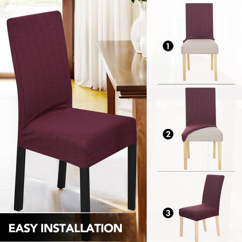 Stretch Jacquard Spandex Chair Covers 6 Pieces - 18x18x24 Inch
