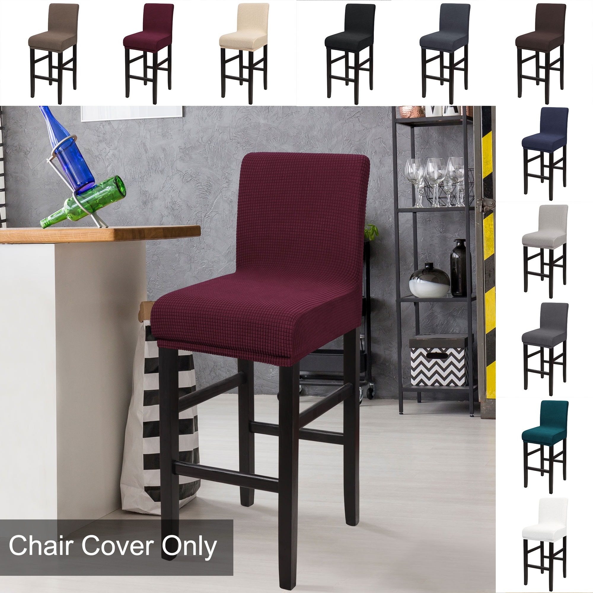 Stretch Bar Stool Covers for Counter Height Side Chair Covers - On Sale -  Bed Bath & Beyond - 34008600