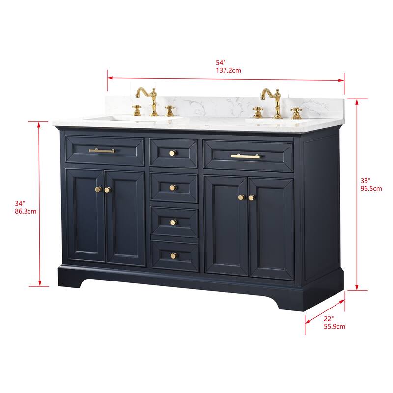 Sudio Design Thompson 54" Double Bathroom Vanity