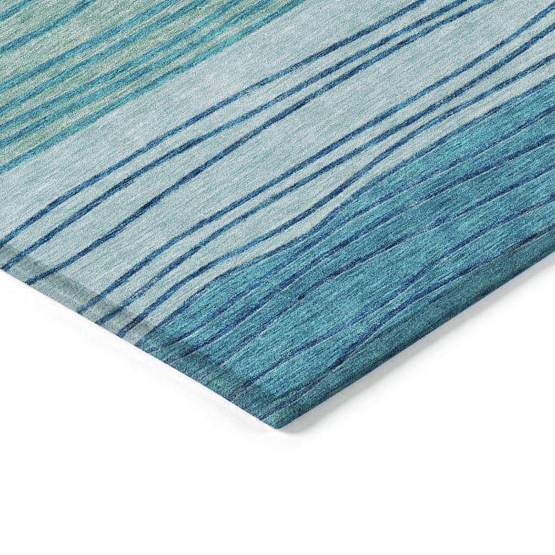 HomeRoots Striped Transitional Rectangle Outdoor Rug