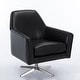 preview thumbnail 8 of 19, Presada Faux Leather Swivel Armchair by Greyson Living Black