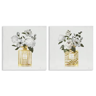Stupell Glam Detailed Perfume Bouquets Canvas Wall Art Design By Nan (Set of 2)