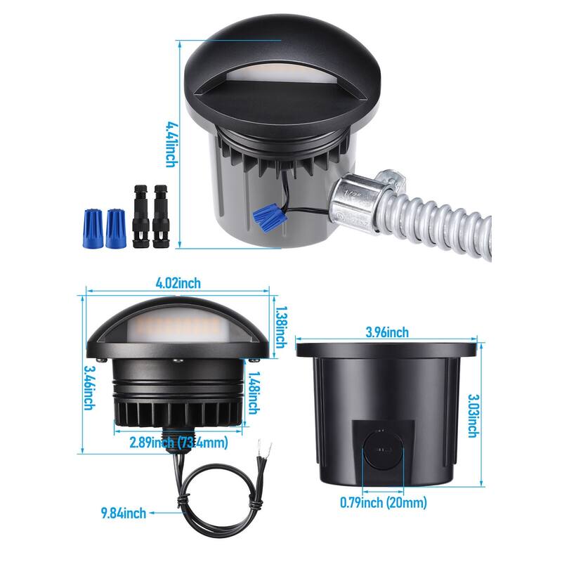 LED 5W 5CCT Well Lights, Inground Landscape Lighting, 12-24V AC/DC Low Voltage