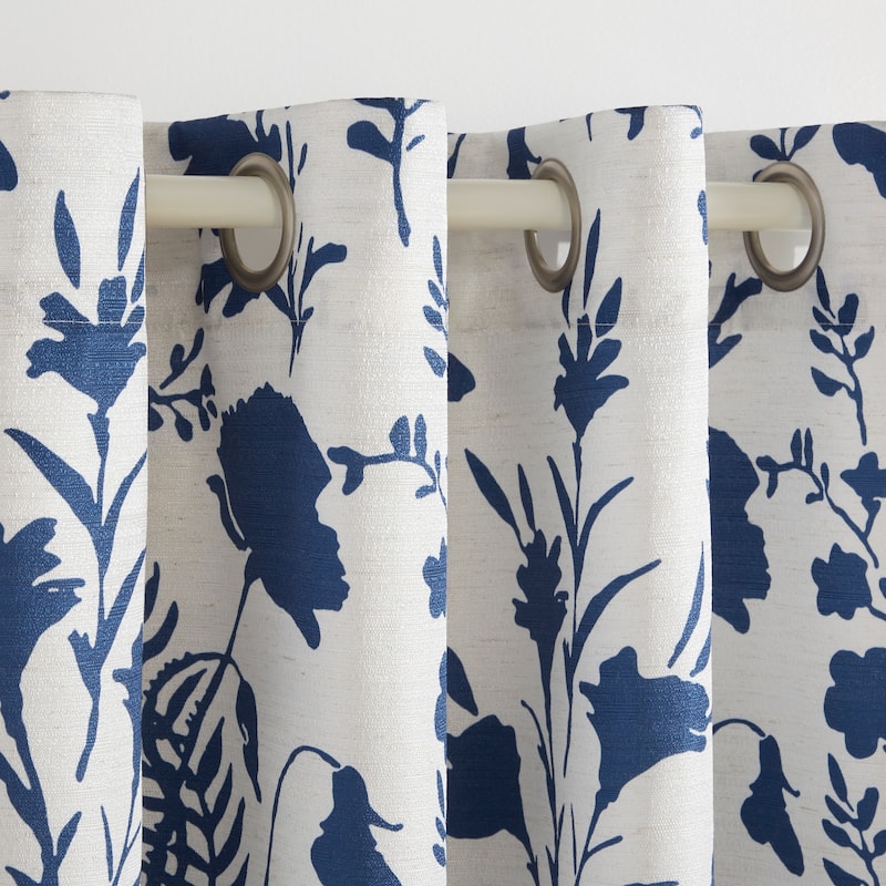 ATI Home Silhouette Floral Grommet Top Curtain Panel Pair