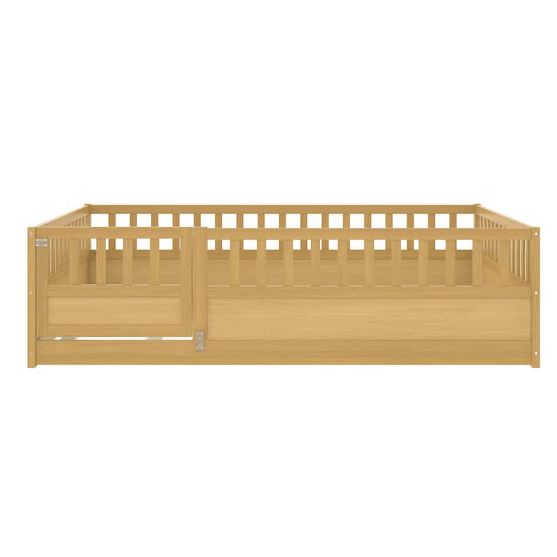 Full Size Floor Bed,Integral Construction With Super High Security Barrier,Children'S Floor Bed Frame