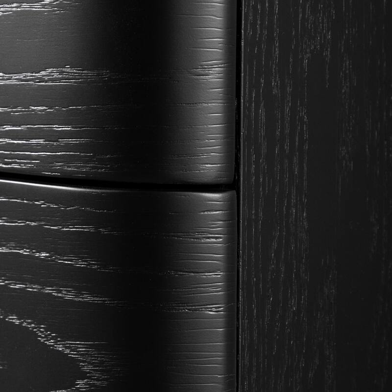 Furniture of America Seabliss Glam 3-Piece Black Solid Wood Chest and 2-Nightstand Bedroom Set