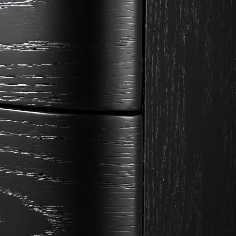 Furniture of America Seabliss Glam 3-Piece Black Solid Wood Dresser and 2-Nightstand Bedroom Set