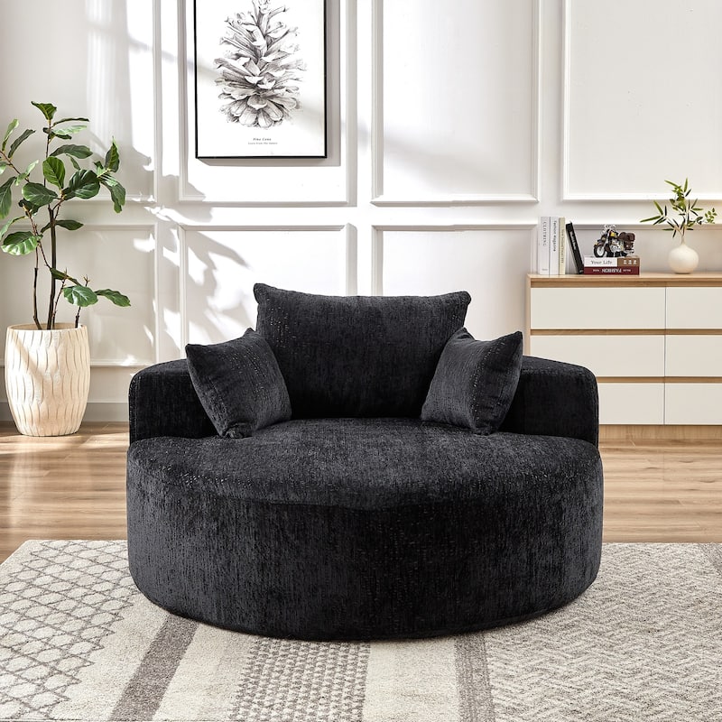 54 Inch Modern Sofa Lounge Chair - Black