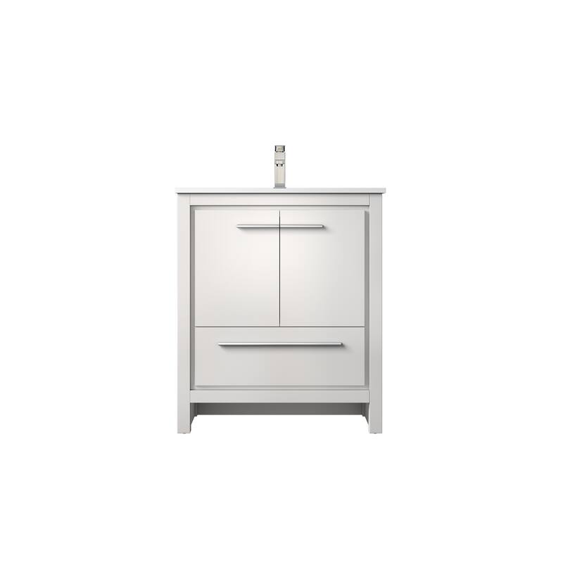 Lafarre Bath Vanity Quartz Top, Sink and Brushed Nickel Faucet