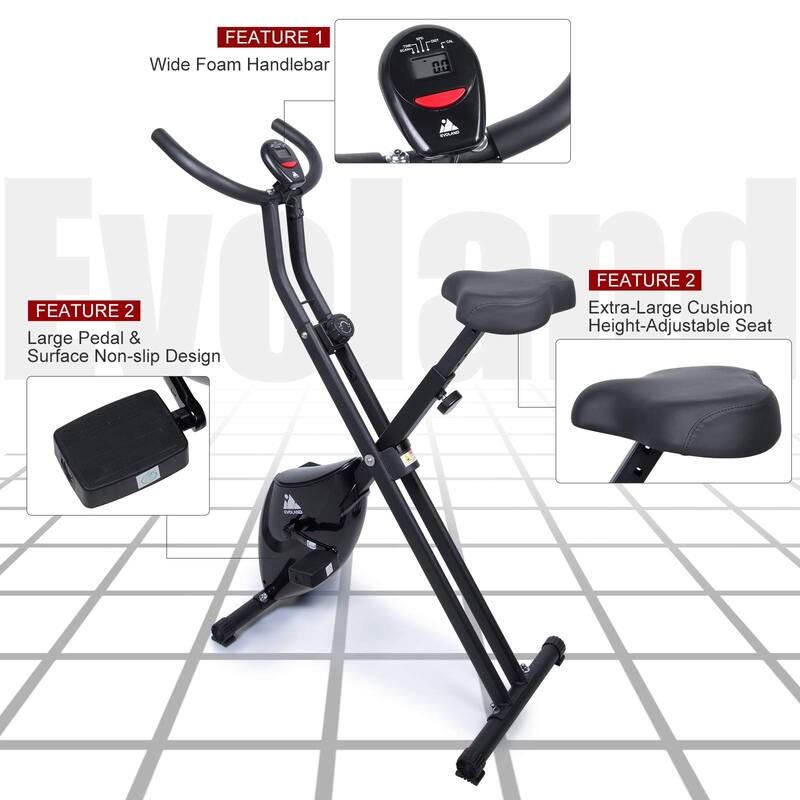 Foldable Exercise Bike Foldable Upright Bike with 8 Resistance