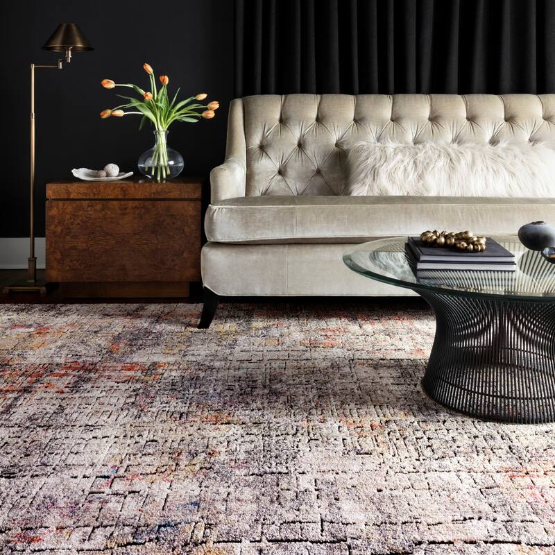 Alexander Home Athens Abstract Modern Sunset Distresssed Area Rug